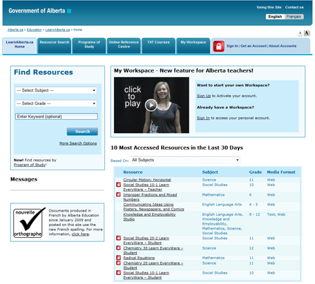This is an image of the LearnAlberta login page.