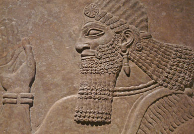 This is a photo of a Babylonian sculpture.