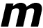 This graphic shows a large m representing slope.