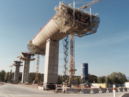 This is a photo of a bridge under construction.