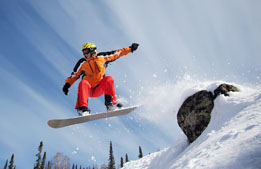 This is a photo of a snowboarder.