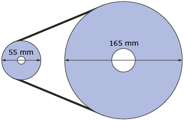 This illustration is an illustration of a big pulley and a small pulley.