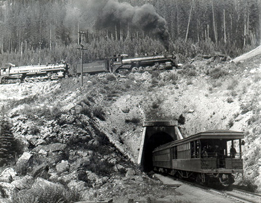 This is a photo of a spiral tunnel near Field, BC.