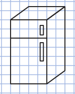 This is a three-dimensional sketch of a refrigerator.