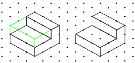 This drawing shows the changes needed to the prism to make the prism match the given drawings.