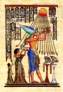 This is a graphic of an Egyptian papyrus painting of a goddess.