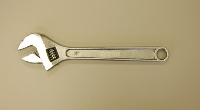 This is a photo of a 10-inch adjustable wrench (spanner), also commonly called a crescent wrench.