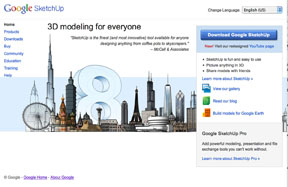 This is an illustration of the Google SketchUp website.