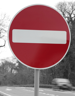 This photo is of a circular no-entry sign.