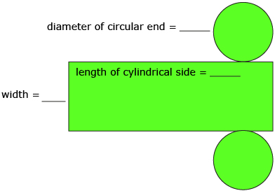 This graphic outlines the net of a cylinder.