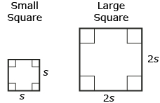 This is an illustration of one large square and one small square.