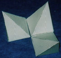The pyramids are arranged together to form a cube.