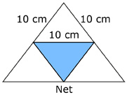 This is a graphic of the net of a regular tetrahedron.
