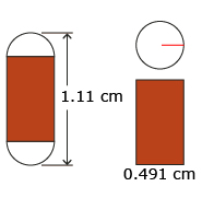 This is a sketch of a capsule broken into two objects: a sphere and a cylinder. 