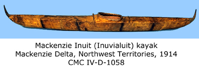 This is a photo of a traditional kayak used by the Inuit.