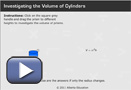 This play button opens Investigating the Volume of Cylinders.
