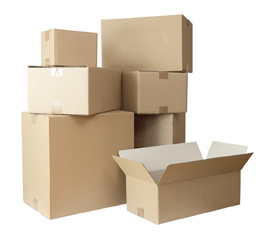 This is a photo of moving boxes of various dimensions and sizes.