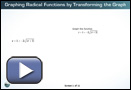 This play button opens Graphing Radical Functions by Transforming the Graph.