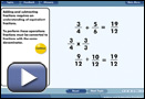 This is a play button that opens Fractions – Add and Subtract.