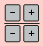 This shows a button with a negative sign and a button with a positive sign. Below this is a line. Below the line is another button with a negative sign and another button with a positive sign.