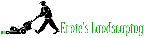 This letterhead says “Ernie’s Landscaping” and shows a man cutting the lawn.