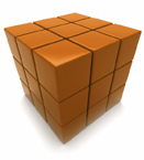 This is a picture of a 3 inch by 3 inch by 3 inch orange cube.