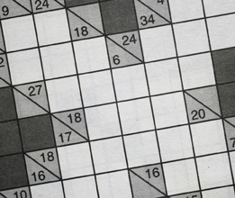 This is a photo of a kakuro puzzle.