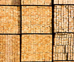 This is a photo of a large stack of lumber.