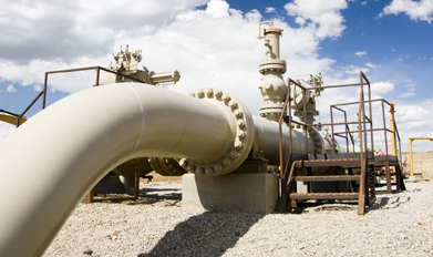 This is a photograph of a control valve inserted in a pipeline.