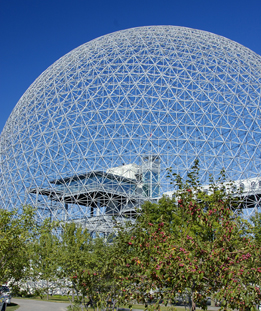 This is a photograph of a building shaped like a geodesic dome.