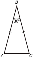This is a diagram of triangle ABC with 30 degrees at angle B.