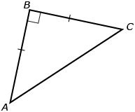This is a diagram of triangle ABC with a right angle at B.