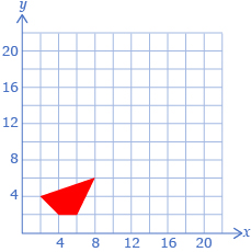 This is a grid with a quadrilateral drawn on it.