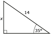 This illustration shows a right triangle.