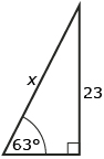 This illustration shows a right triangle.