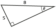 This illustration shows a right triangle.