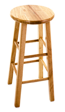 This is a photograph of a light brown wooden stool.