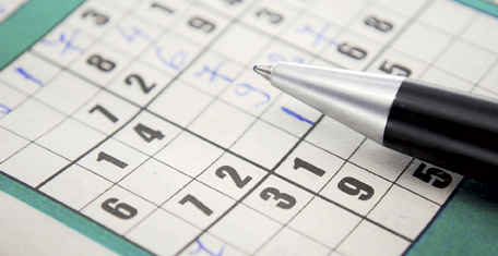 This is a picture of a partially finished Sudoku puzzle.