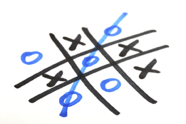 This photo shows a completed game of tic tac toe.