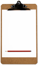 This is a photograph of a clipboard.