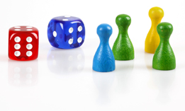 This is a picture of dice and board game icons.