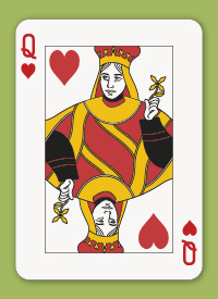 This is a picture of a queen of hearts.