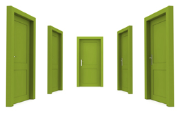 This is a picture of five doors.