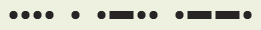 This image shows a word using Morse code. It shows dot dot dot dot space dot space dot dash dot dot space dot dash dash dot. 