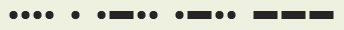This image shows a word using Morse code. It shows dot dot dot dot space dot space dot dash dot dot space dot dash dot dot space dash dash dash. 