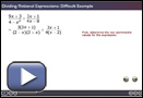 This is a play button for Dividing Rational Expressions: Difficult Example.