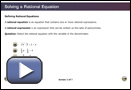 This is a play button for Solving a Rational Equation.