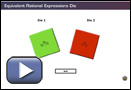 This is a play button for Equivalent Rational Expressions Dice.