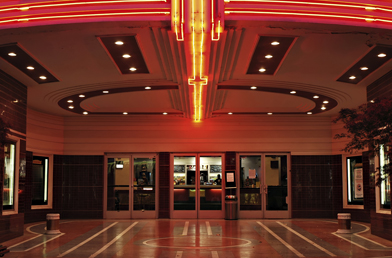 This is a photo of a movie theatre entrance.