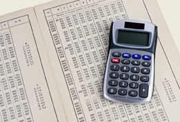 This is a picture of logarithmic tables and a calculator.